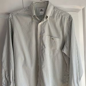 Lacoste Men’s Size 42 (Large) blue/green plaid Long Sleeve Button up Shirt.